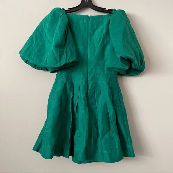 Aje Dusk Knot Puff Sleeve Mini Dress US Size 4 NWT